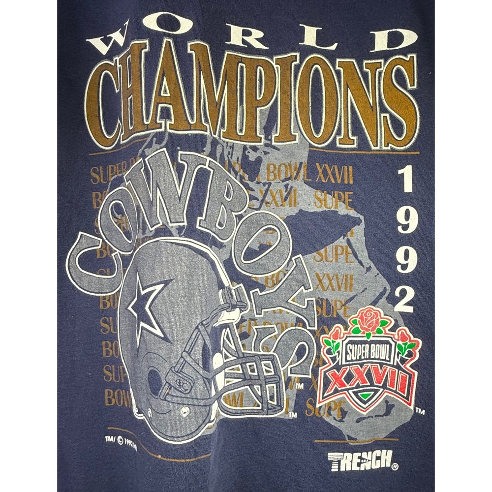 Vintage Dallas Cowboys T Shirt Super Bowl‎ Champions 1992 Single
Stitch L/XL